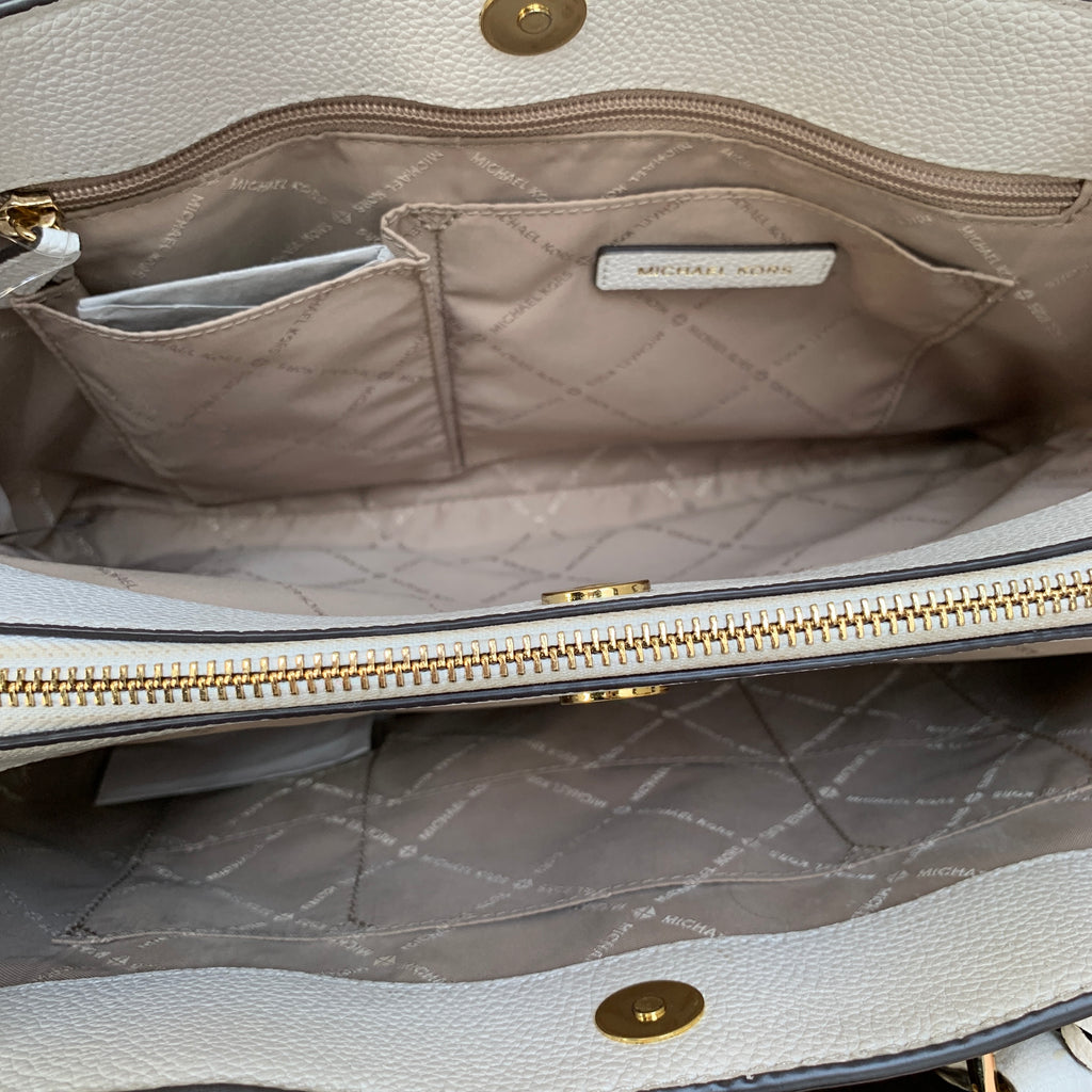 Michael Kors White Pebbled Leather Satchel | Gently Used |