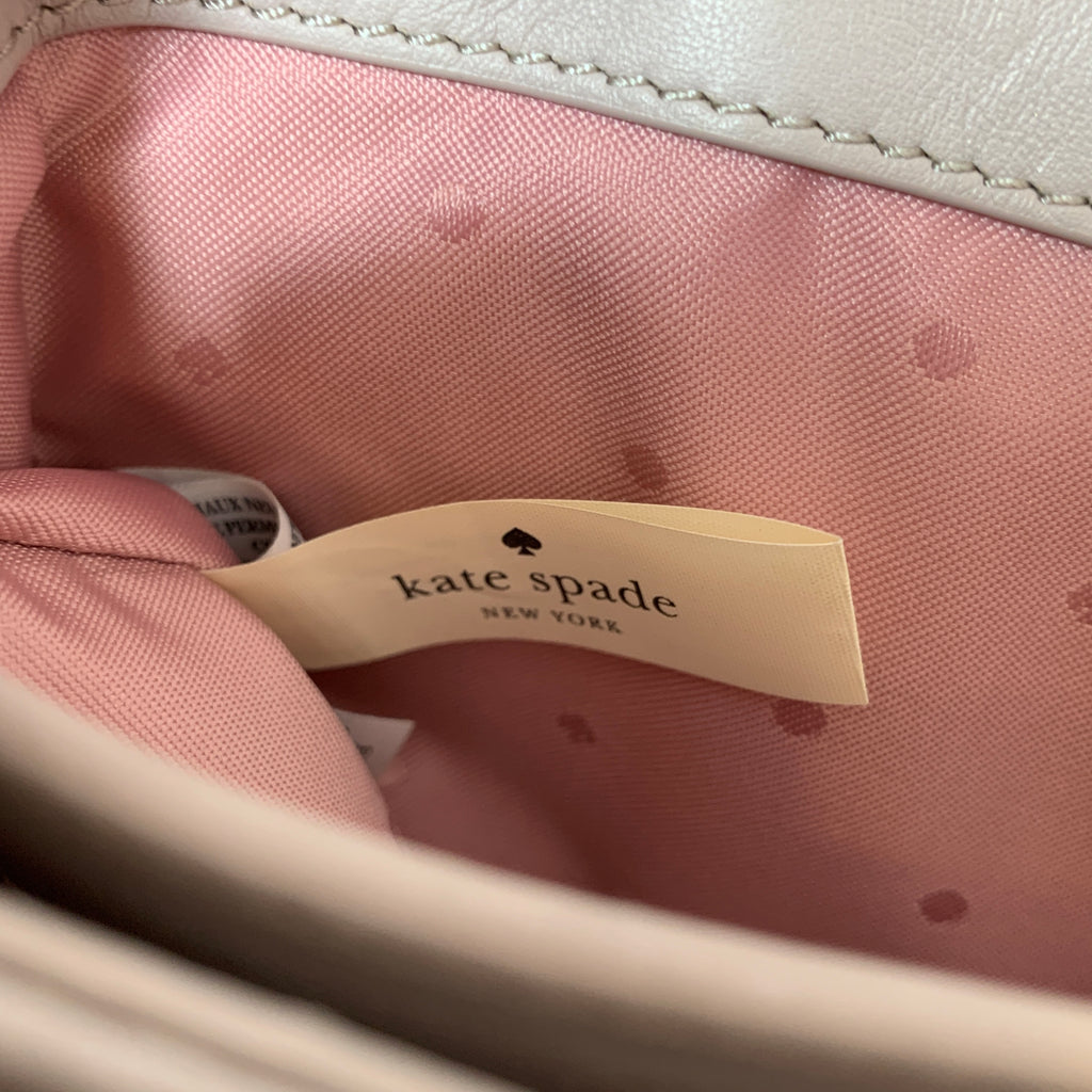 Kate Spade Grey Leather Quilted Shoulder Bag | Gently Used |