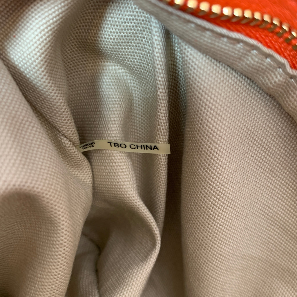 Tory Burch Orange Leather 'Bombe Reva' Clutch | Gently Used |