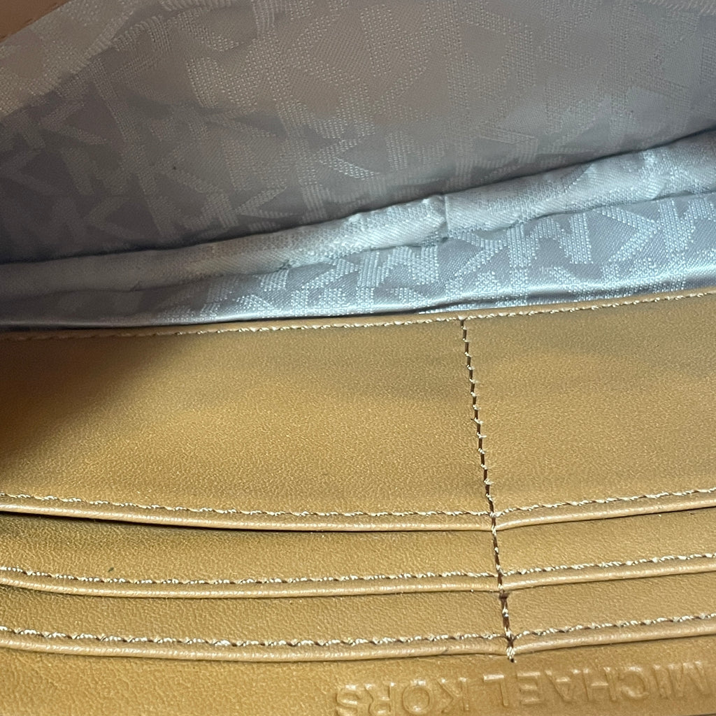 Michael Kors Tan Leather Envelope Convertible Clutch | Pre Loved |