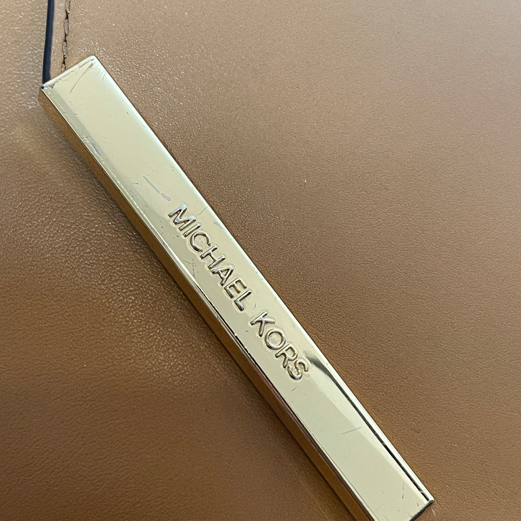 Michael Kors Tan Leather Envelope Convertible Clutch | Pre Loved |