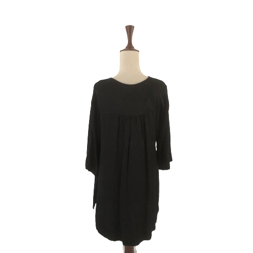 ZARA Black Satin with Gold Buttons Tunic | Gently Used |