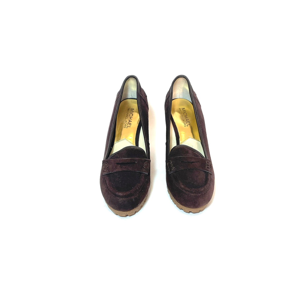 Michael Kors Brown Suede Wedge Loafers | Gently Used |