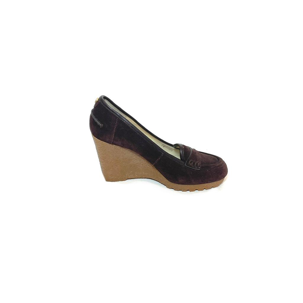 Michael Kors Brown Suede Wedge Loafers | Gently Used |