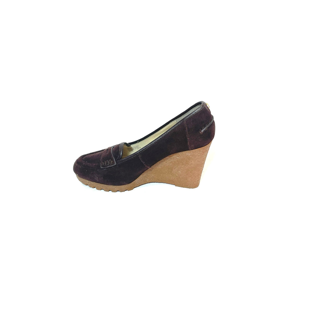 Michael Kors Brown Suede Wedge Loafers | Gently Used |