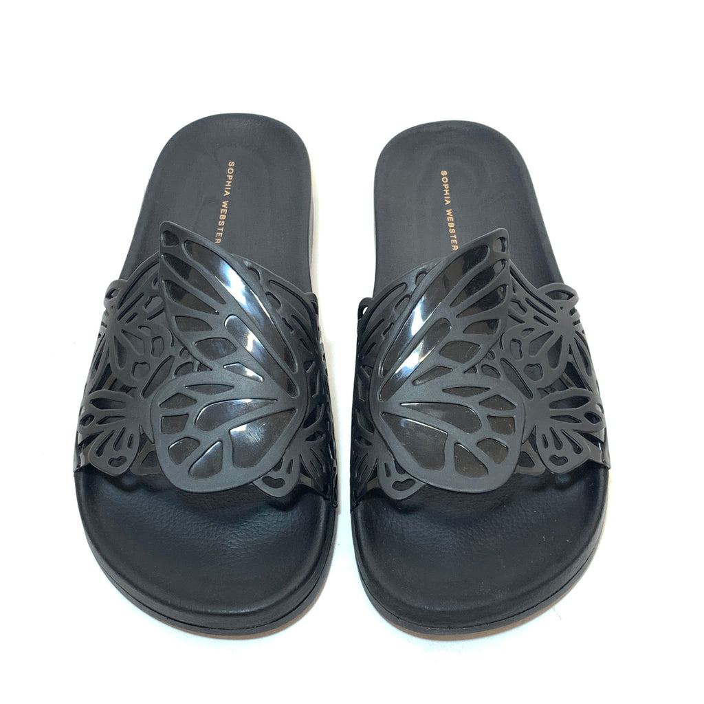 Sophia Webster Black Butterfly Slides | Brand New |