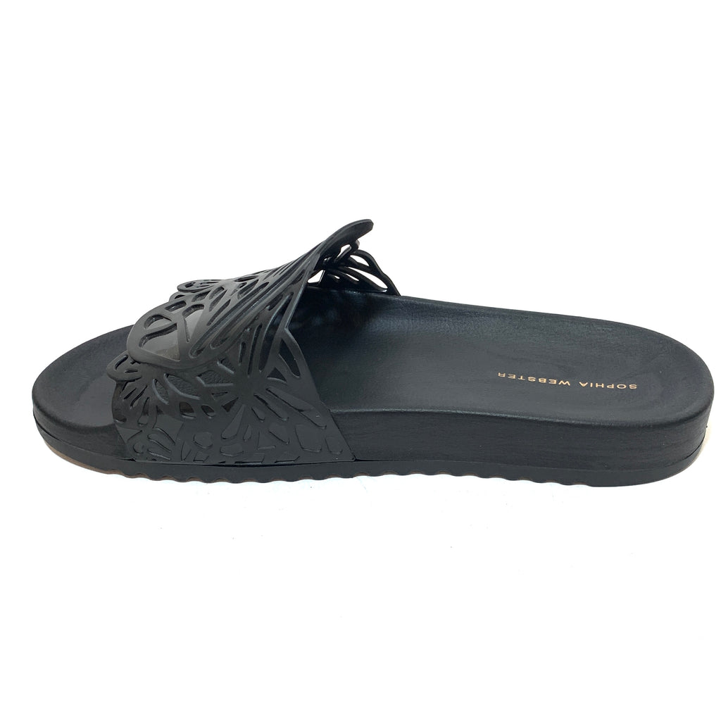 Sophia Webster Black Butterfly Slides | Brand New |
