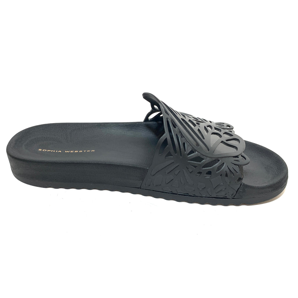 Sophia Webster Black Butterfly Slides | Brand New |