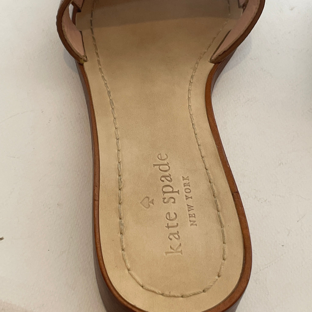Kate Spade Tan Leather Fringe Sandals | Pre Loved |