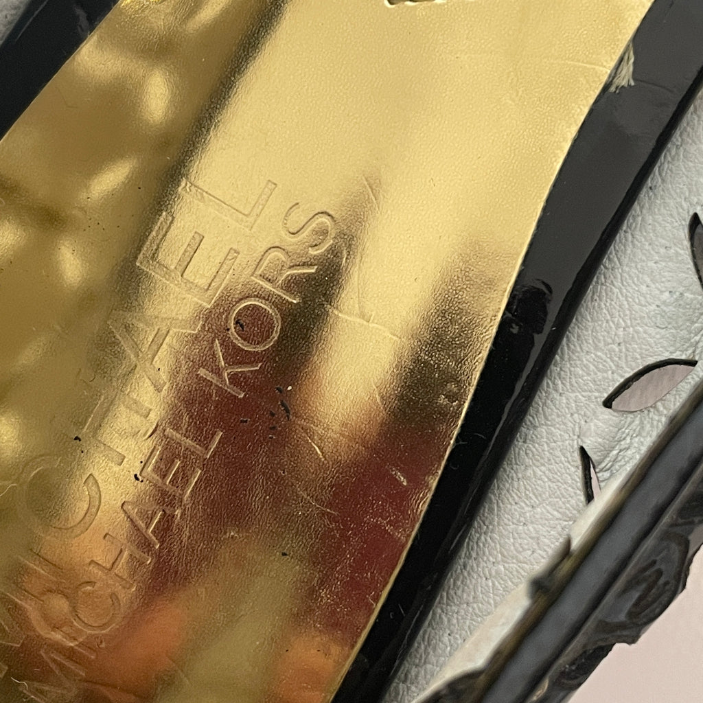 Michael Kors Black Leather Gabriella Perforated Ballet Flats | Pre Loved |