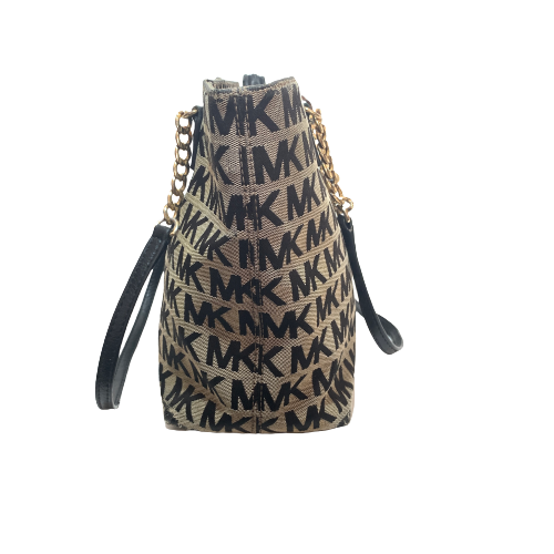 Michael Kors Black & Grey Monogram Shoulder Bag | Pre Loved |