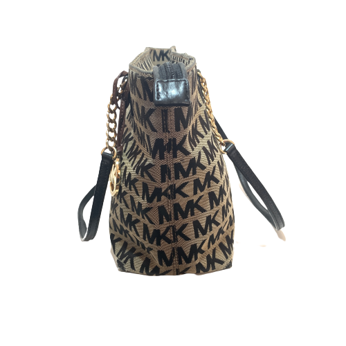 Michael Kors Black & Grey Monogram Shoulder Bag | Pre Loved |