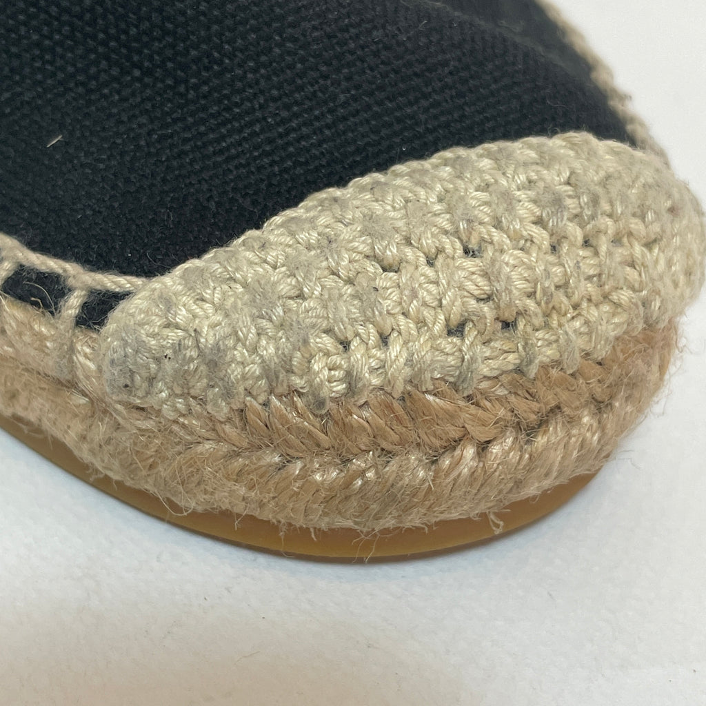 Tory Burch Black Canvas Espadrille Wedges | Gently Used |