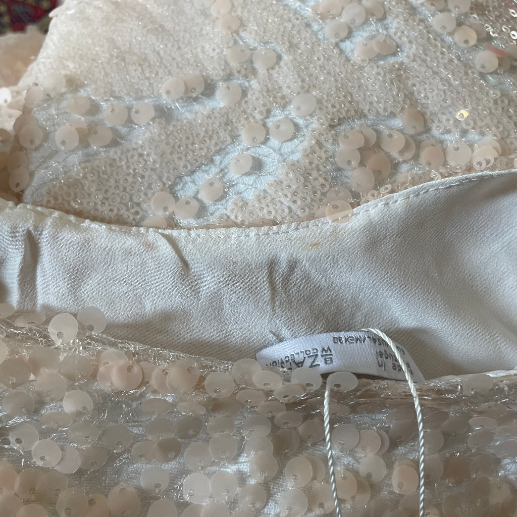 ZARA Light Pink Sequins Dress | Brand New |