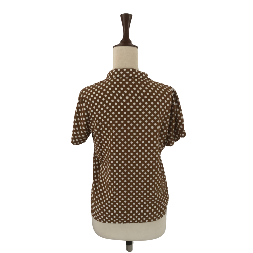 Mango Brown & White Polka Dot Blouse | Gently Used |