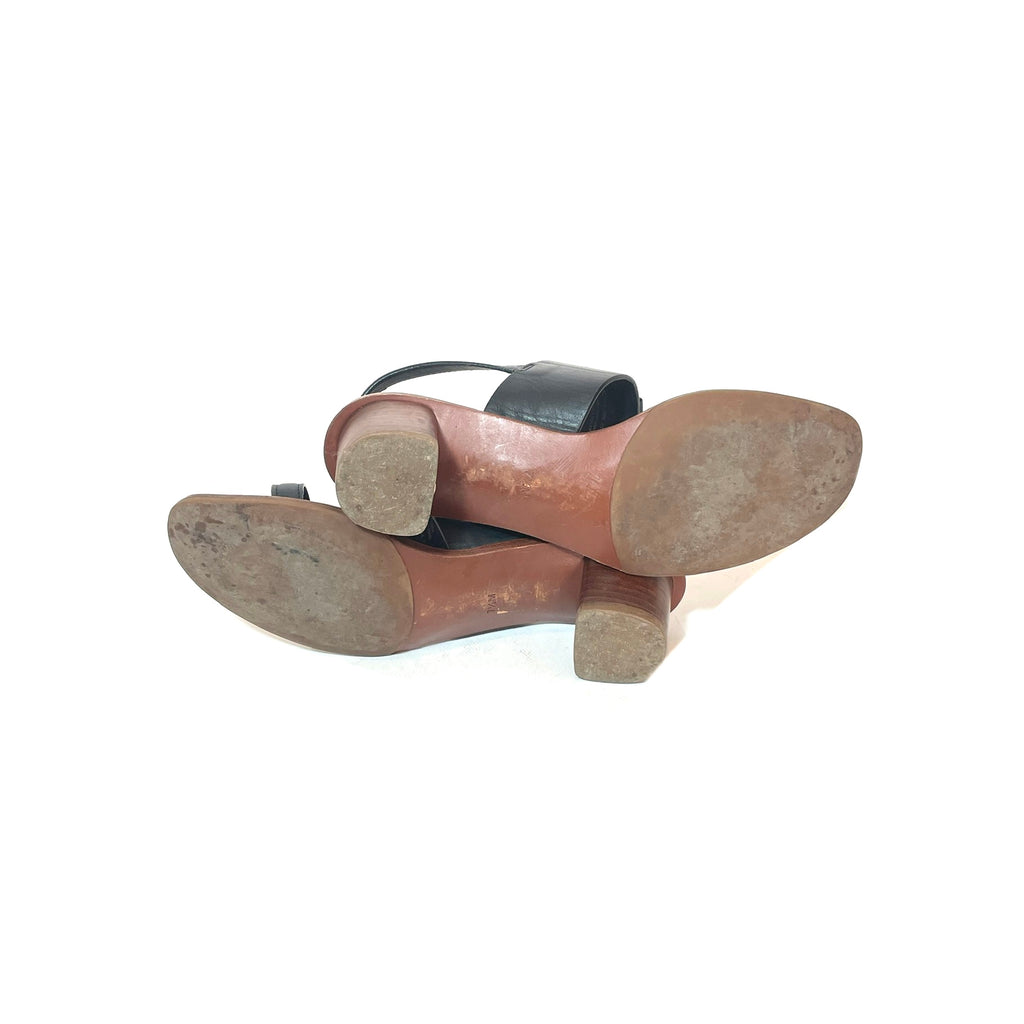 Tory Burch Black 'Lowell' Block Heel Sandals | Pre Loved |