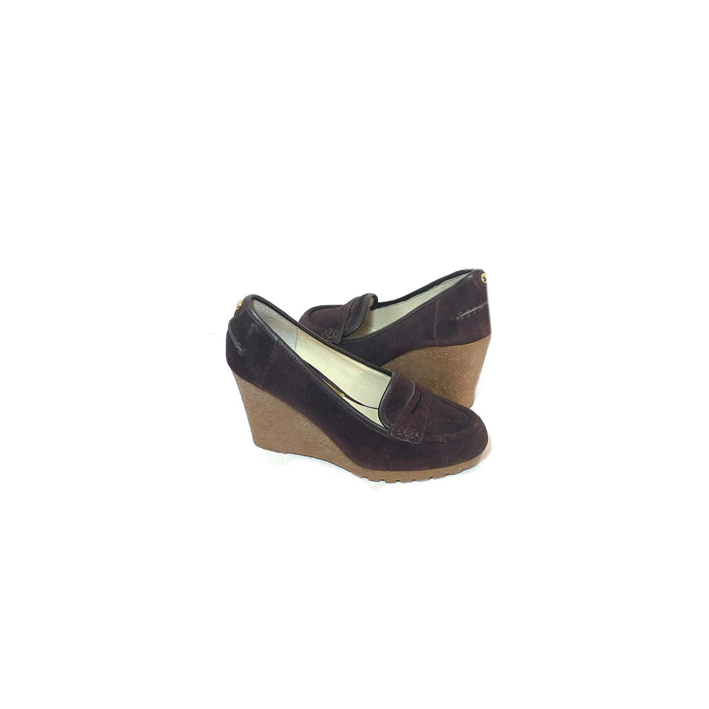 Michael Kors Brown Suede Wedge Loafers | Gently Used |