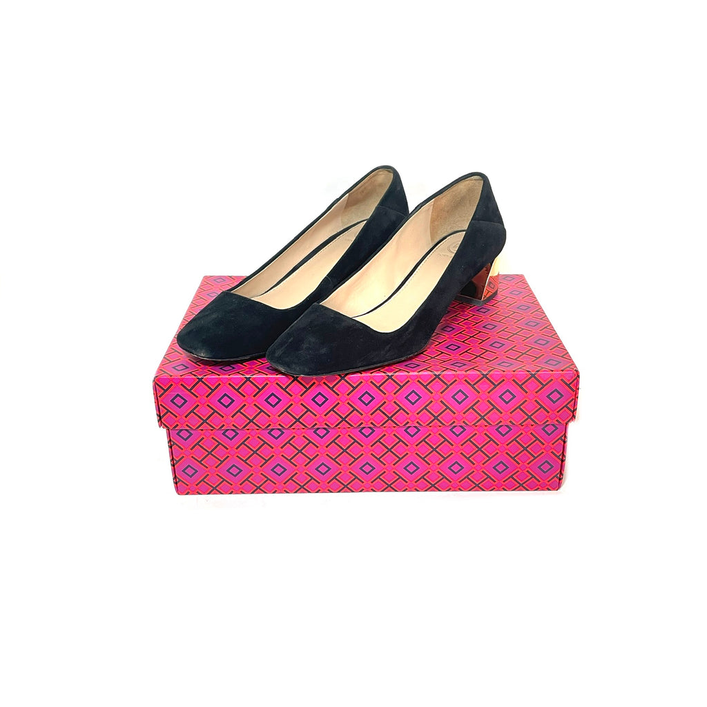 Tory Burch Black Suede Pumps | Pre Loved |