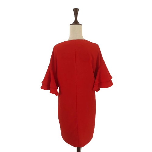 ZARA Orange Frill Sleeves Dress | Gently Used |