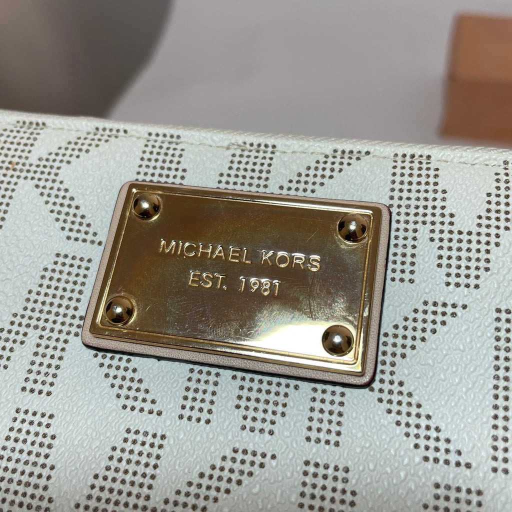 Michael Kors Vanilla Monogram Wristlet | Gently Used |