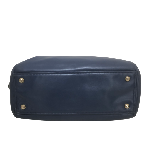 Prada Blue Soft Leather Double Zip Satchel | Gently Used |