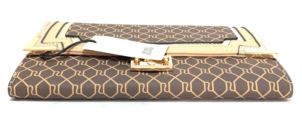 River Island Brown & Gold Travel Wallet | Brand New |
