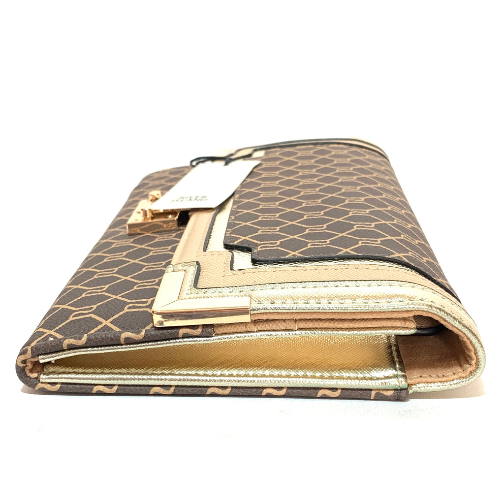 River Island Brown & Gold Travel Wallet | Brand New |