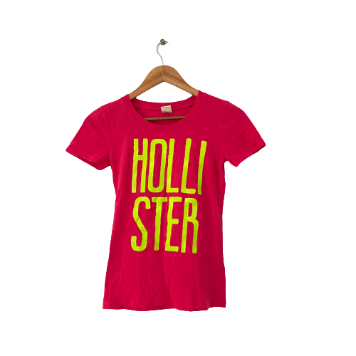Hollister Pink Printed T-Shirt | Gently Used |