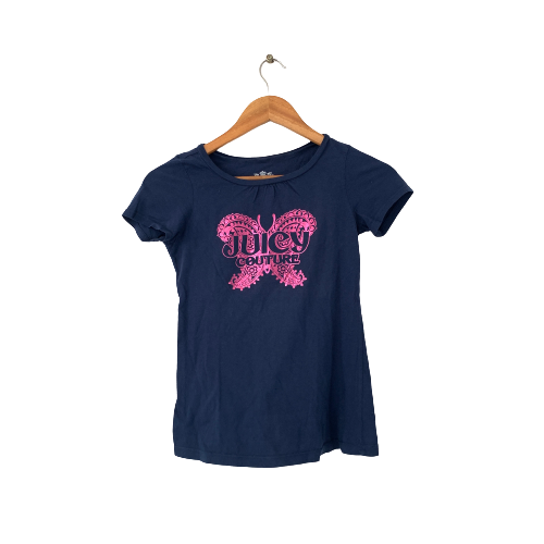 Juicy Couture Blue Printed T-Shirt | Gently Used |