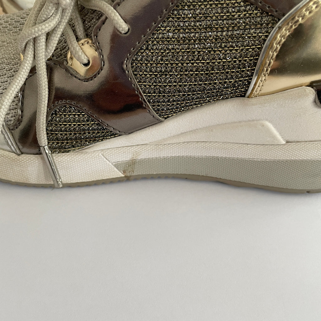 Michael Kors 'Hilda' Knit & Leather Sock Wedge Sneakers | Pre Loved |