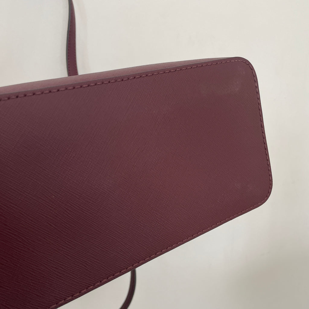 Michael Kors Maroon Leather Jet Set Shoulder Bag | Gently Used |