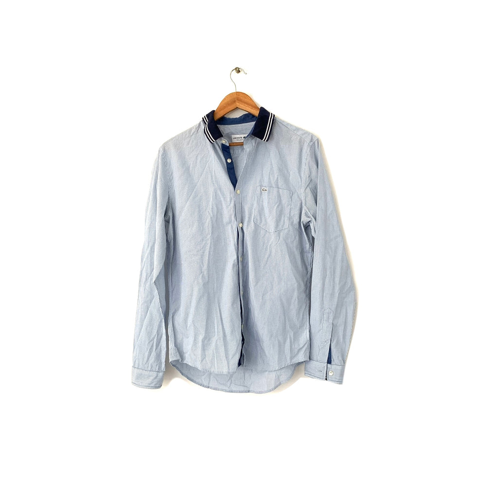 Lacoste Men's Blue Checked Collared Shirt | Gently Used |