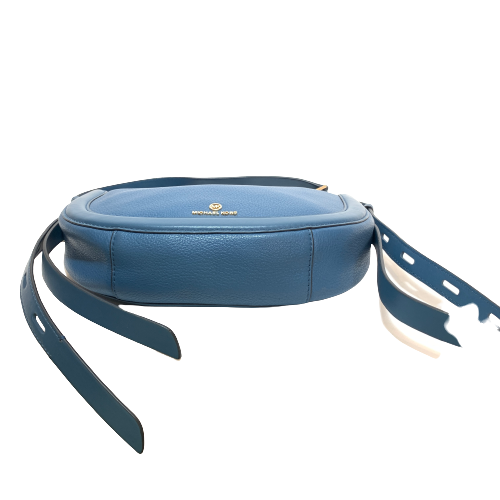 Michael Kors Blue Pebbled Leather Saddle Crossbody Bag | Gently Used |