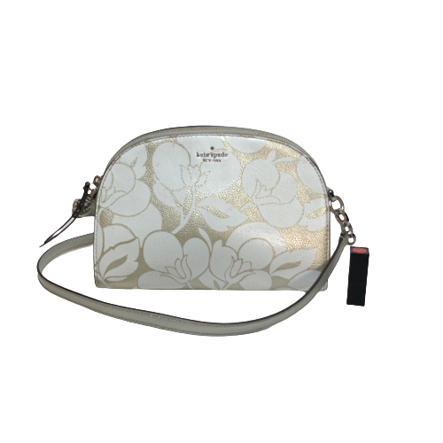 Kate Spade Silver & White Printed Leather Crossbody Bag | Gently Used |