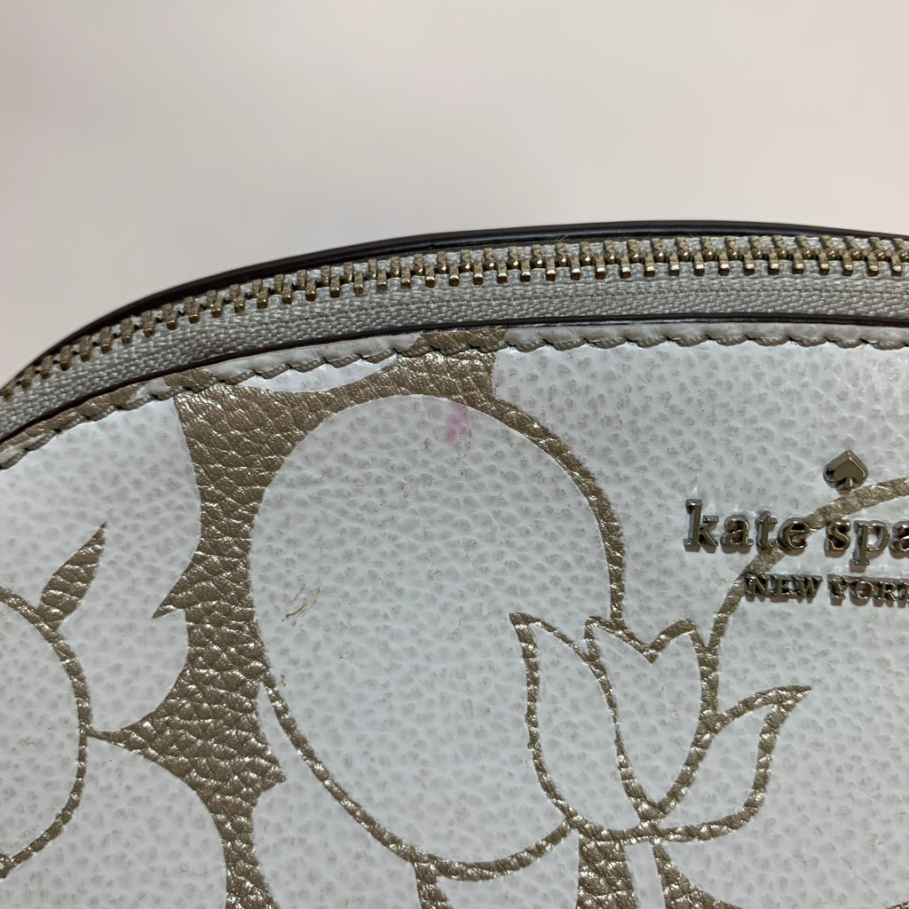 Kate Spade Silver & White Printed Leather Crossbody Bag | Gently Used |