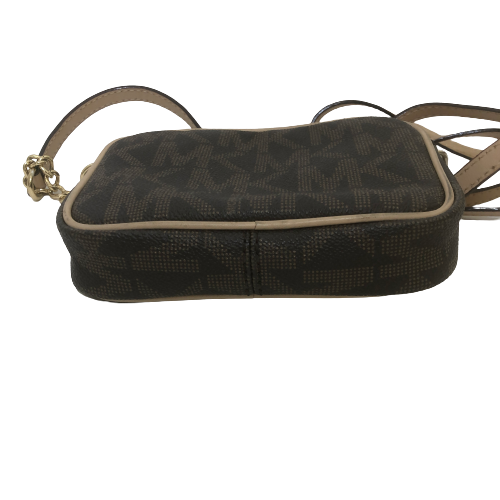 Michael Kors Brown Monogram Mini Crossbody Bag | Pre Loved |