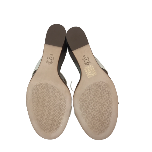 Tory Burch White Leather Dual Strap 'Everly' Wedges | Brand New |