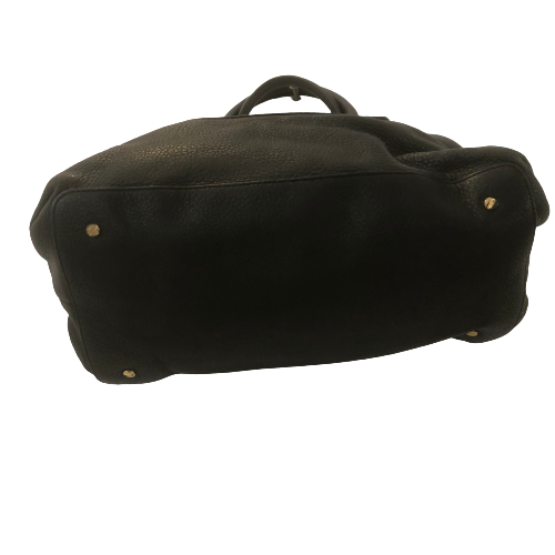 Tory Burch Black Pebbled Leather 'Amanda' Slouchy Satchel | Pre Loved |