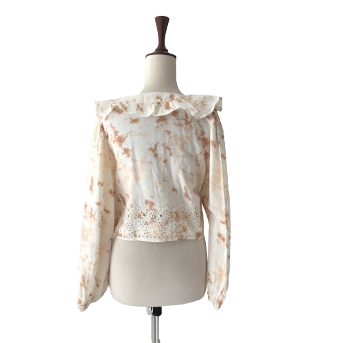 ZARA Off-white Tye-dye Crop Top | Like New |