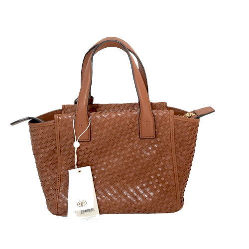 Tory Burch Tan Leather 'THEA' Woven Mini Slouchy Satchel | Brand New |
