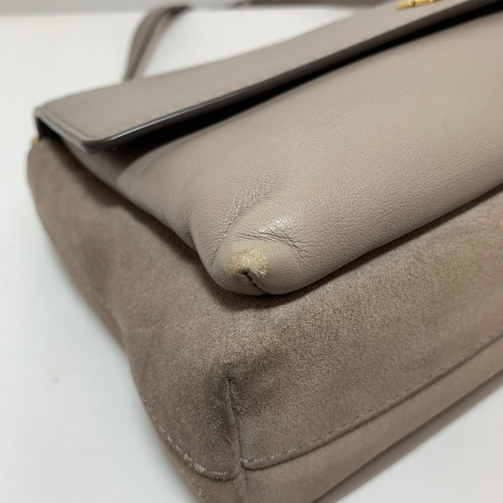 Tory Burch Grey 'Mini Kira' Mixed Leather Crossbody Bag | Pre Loved |