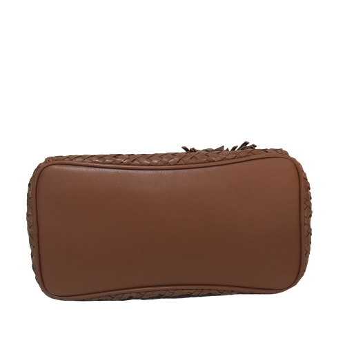 Tory Burch Tan Leather 'THEA' Woven Mini Slouchy Satchel | Brand New |