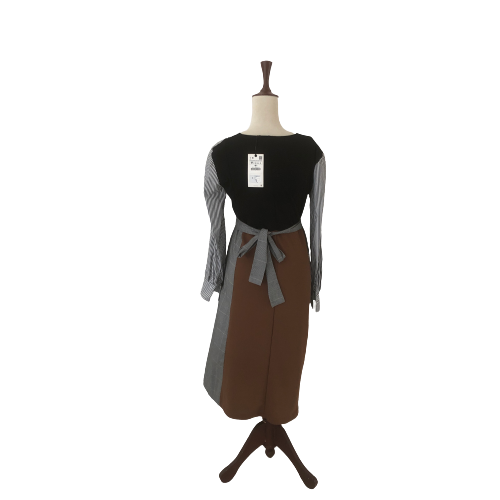 ZARA Striped and Brown Dress | Brand New |