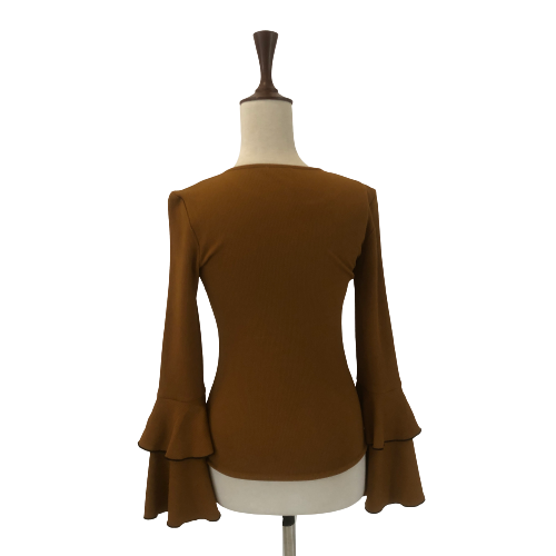 TCEC Rust Frill Sleeves Top | Gently Used |