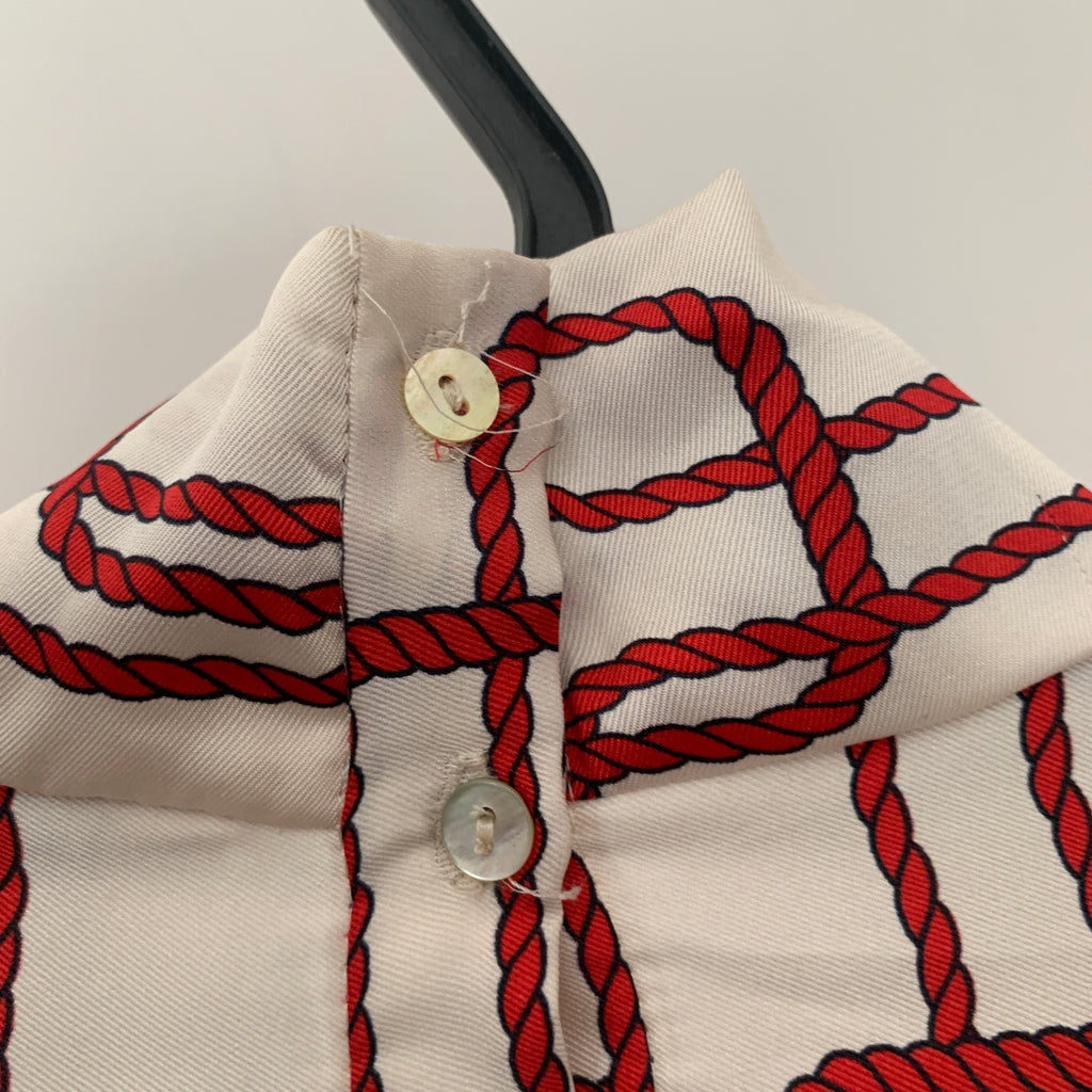 ZARA Off-white Chain Print High-neck Top | Brand New |