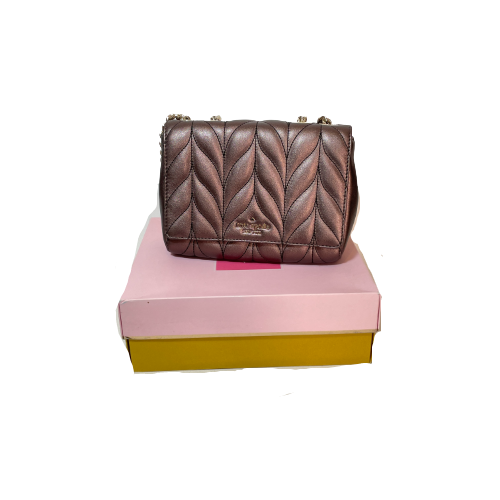 Kate Spade Mini Emelyn 'Briar Lane' Metallic Quilted Leather Shoulder Bag | Brand New |