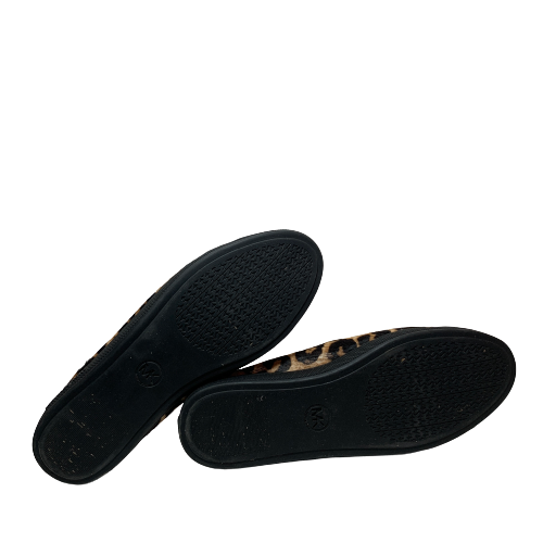 Michael Kors Animal Print & Black Leather Ballet Flats | Pre Loved |