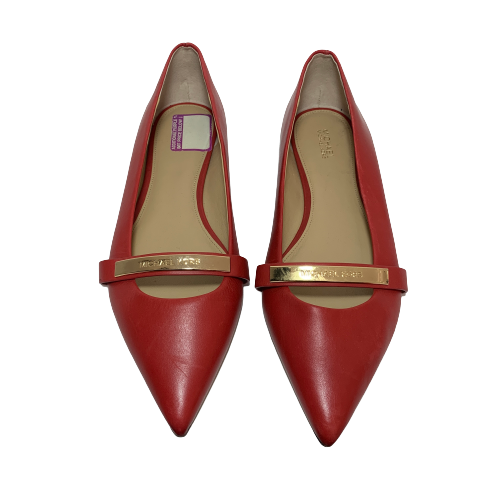 Michael Kors Red Leather Pointed Flats | Pre Loved |