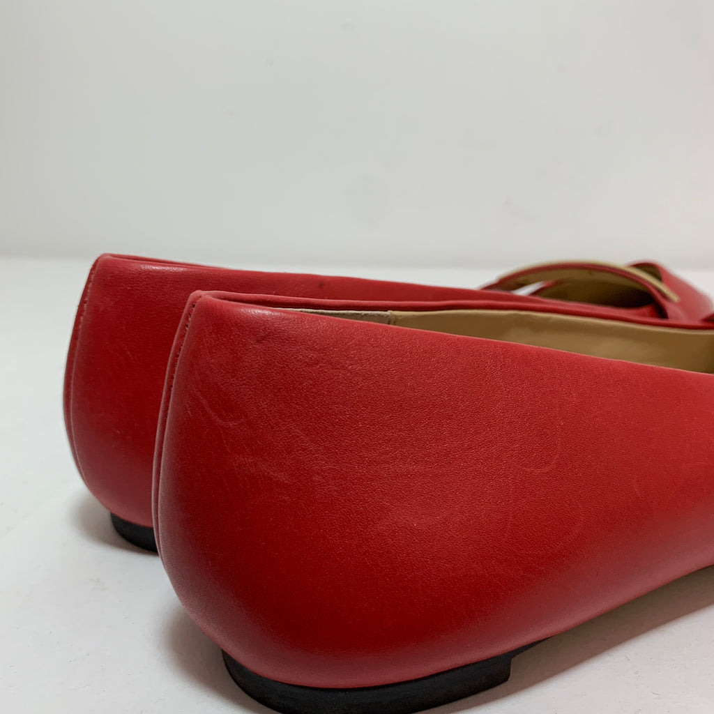 Michael Kors Red Leather Pointed Flats | Pre Loved |