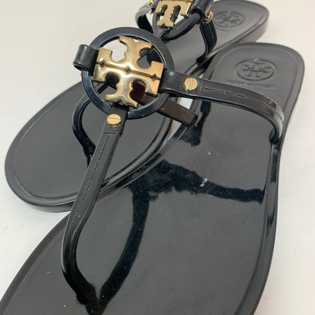 Tory Burch Black Miller Jelly Thong Sandals | Pre Loved |
